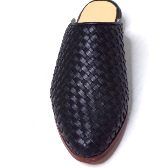 🆕 NISOLO Ama Woven Slip On Mules Flats Shoes Cushioned Black Leather 5 - Picture 12 of 14
